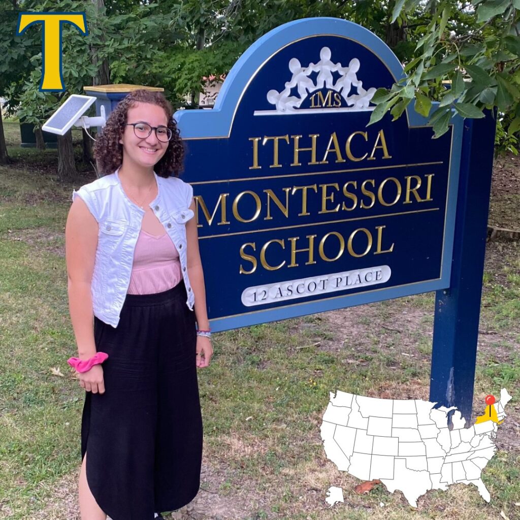 Summer interns 2024: Janna El Ashmawy ’25 at Ithaca Montessori School in Ithaca, New York.